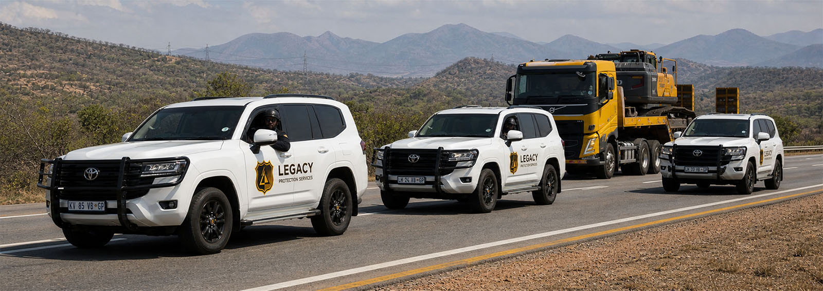 Legacy Protection Services armed convoy escort team protecting high-value freight during transport across African corridors